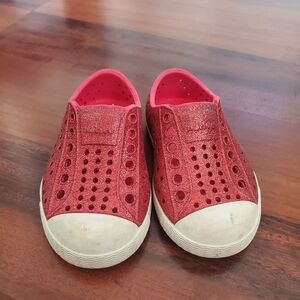 Native Sparkly Red Kids Sneakers
